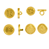 新款 盘缠扣头平安喜乐暴富吊坠黄金石膏模具手链平安居家打金模具