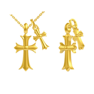 新款十字花吊坠黄金石膏模具花丝十字花吊坠居家打金模具金银倒模