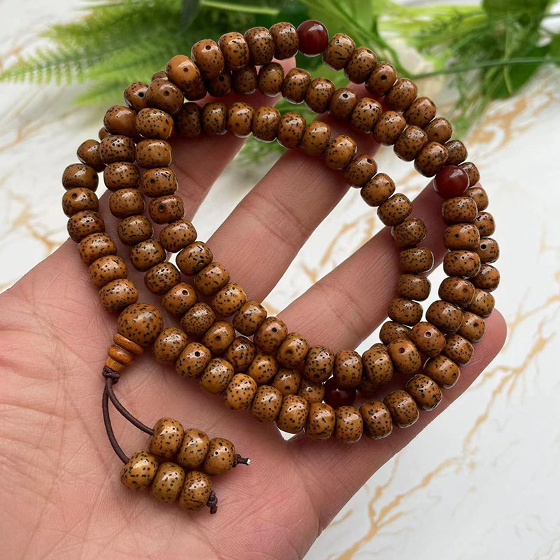天然星月菩提籽 原生态陈籽星月老菩提子佛珠手串批发108念珠