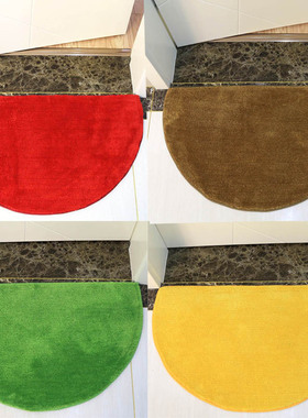 家用金黄色门口进门地垫门垫卧室门厅红色半圆形地毯浴室绿色脚垫