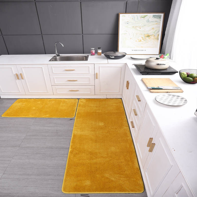 家用金黄色厨房纯色脚垫简约现代长方形门厅地毯飘窗地垫水洗定制,居家布艺,厨房地垫,淘宝优惠券,粉丝福利购,淘宝优惠卷