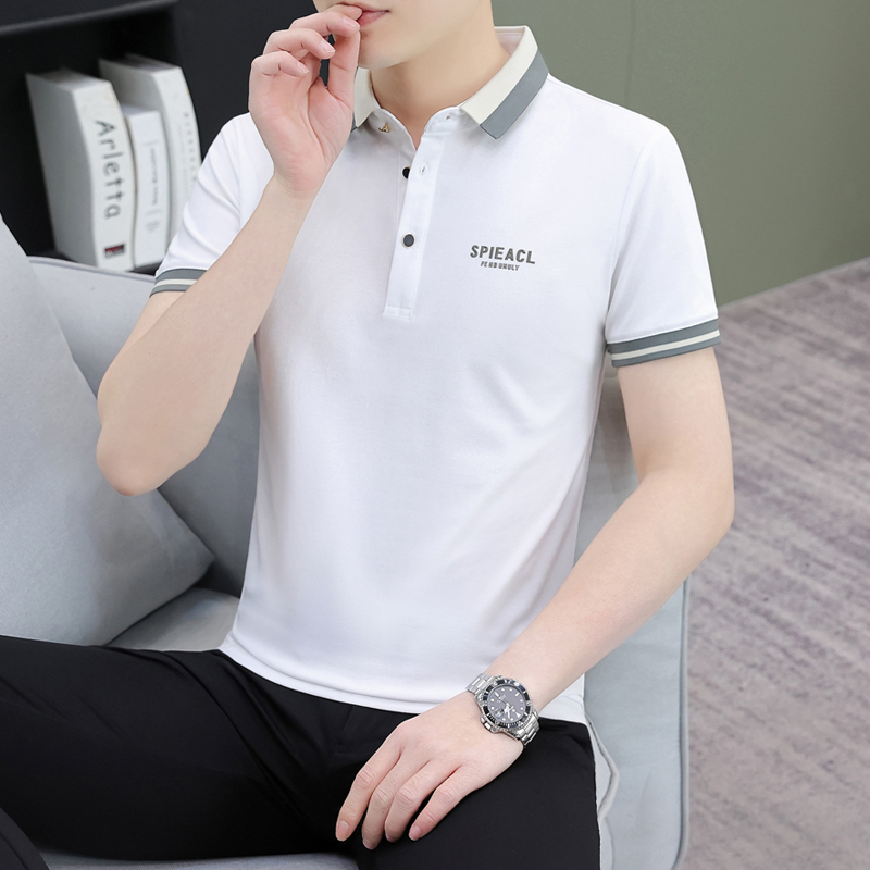男士珠地棉翻领polo衫短袖t恤
