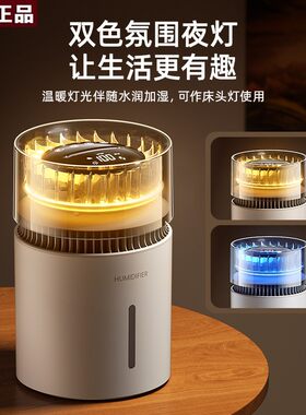 德国进口跨境新款无雾加湿器轻音负离子空气净化加湿器100档调节3