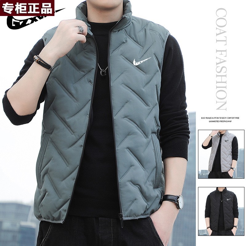 奥莱官方旗舰店唯品会 品牌羽绒马甲男士2025秋冬季情侣加厚保暖