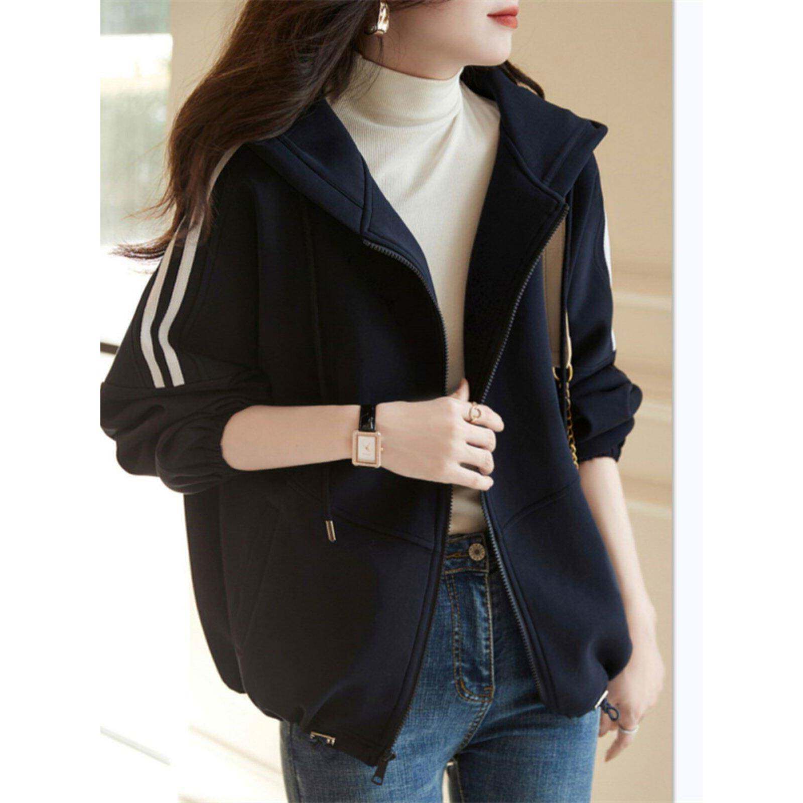 潮牌CVY外套女2025春秋新款大码时尚宽松连帽开衫卫衣洋气棒球服