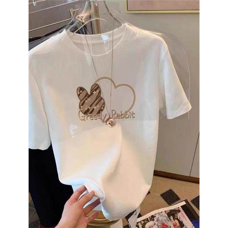 女装夏2026年夏季新款纯棉白色短袖t恤女士欧货高端潮牌正肩上衣