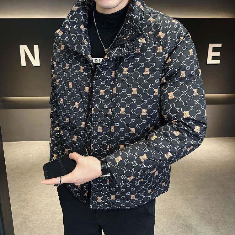 香港2023冬季新款羽绒服男士白鸭绒加厚保暖青年立领短款外套韩版