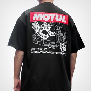 JDM短袖摩特机油T恤联名Saint Barkley滑板鞋服饰汽车文化衫MOTUL