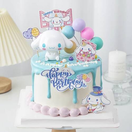 爆款玉桂狗大耳狗蛋糕装饰品摆件可爱男孩女孩生日派对甜品台插件