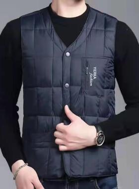 男士棉服马甲背心中老年保暖丝绵马甲大码短款坎肩秋冬季加厚外穿
