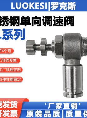 不锈钢气缸调速阀SL401/602/803/10-02/12/14/1604气管调速节流阀