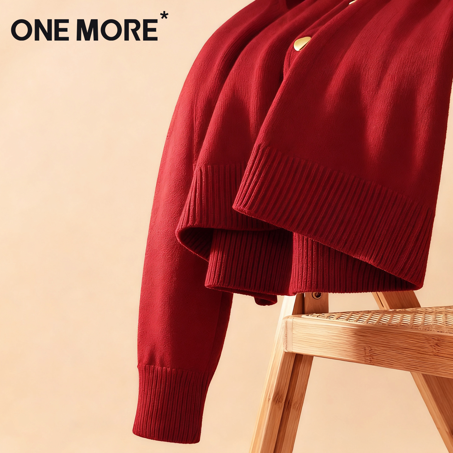 针织开衫女秋季早秋红色毛衣外套