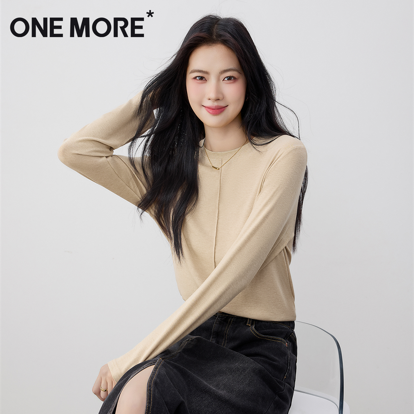 onemore莱赛尔天丝羊毛长袖女款