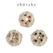 Shiitake 芭蕾风银色大肠发圈 杏色双层立体花朵 沈月同款 法式