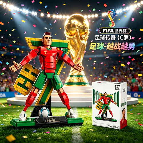 2026新款C罗拼装积木FIFA世界杯足球传奇梅西积木模型男玩具礼物