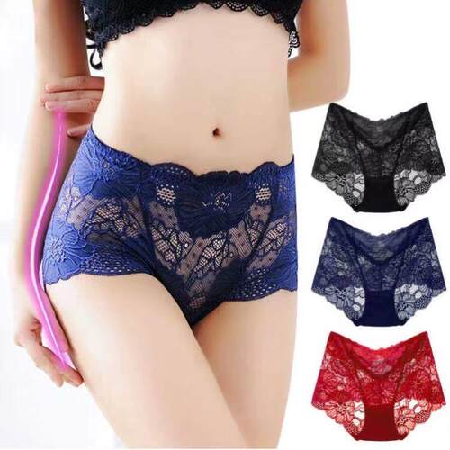 4/5pc Women Sexy Lace Underwear Cotton Panties Bikini Brief