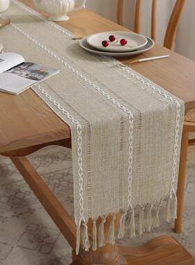 Rustic Table Runner Tassels Wedding Dining 新年桌旗沙龙桌布