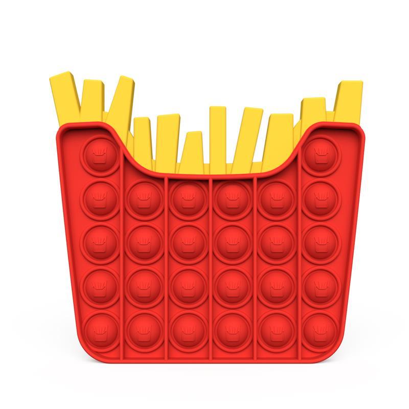 2pc汉堡包薯条popit set Hamburger fries Pop It Fidget toy玩具