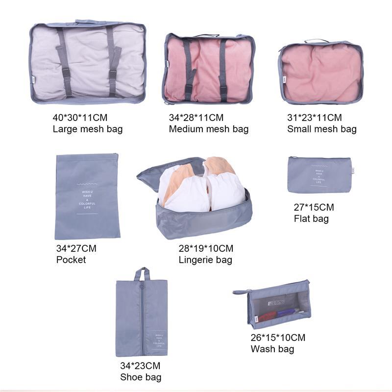 8/6 pieces Set Travel Organizer Storage Bags Suitcase