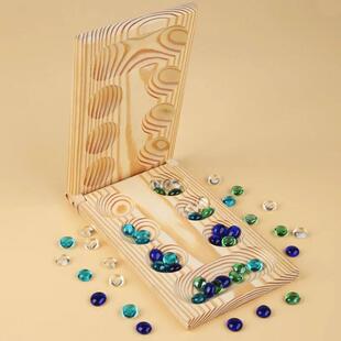 Mancala Board Game Set Family Games Multi Color Beads Ages 7