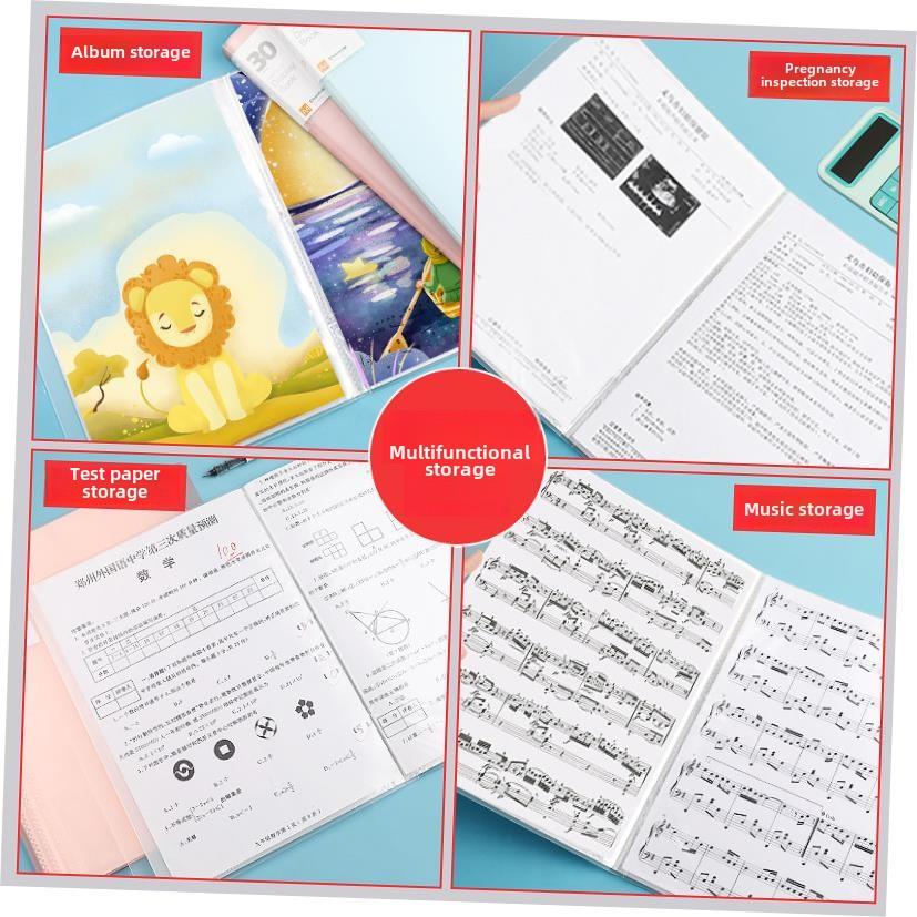 5 folders, brochures, multi-layer A4 insert file folder透明