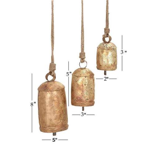 3 Sizes Decor Jingle Bell Christmas Tree Ornaments Rustic Ha