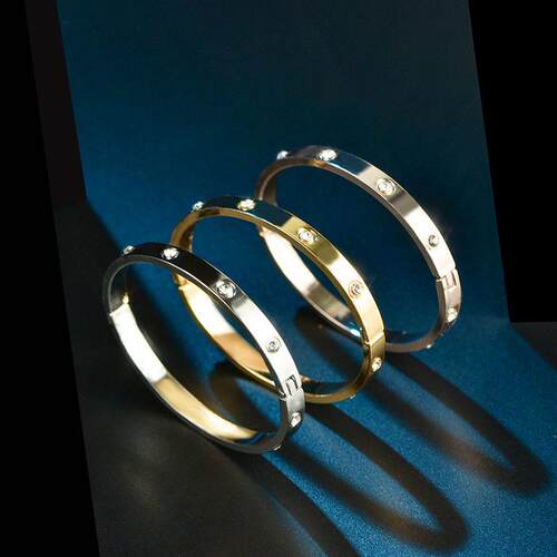 Metal Bracelet for Women欧美镶钻设计感手镯时尚饰品轻奢手环女
