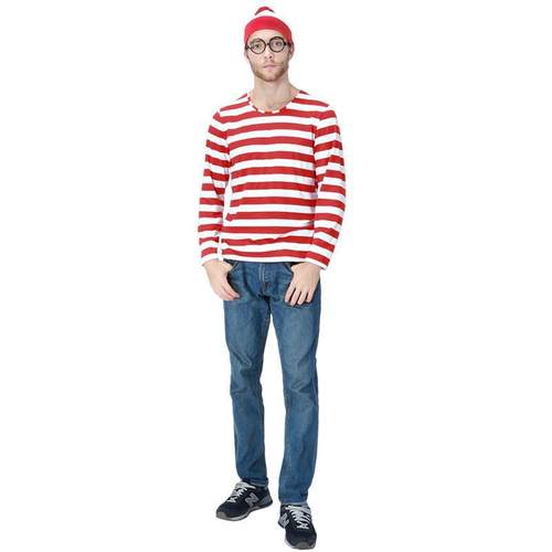 S-XXL Parent-Child Cartoon Where is Wally Waldo Costume Wald