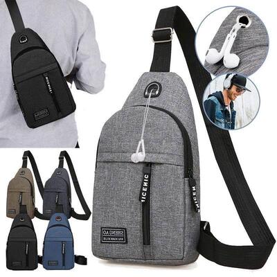 Small Canvas Chest Pack for Men Women Crossbody Bags Hip Hop