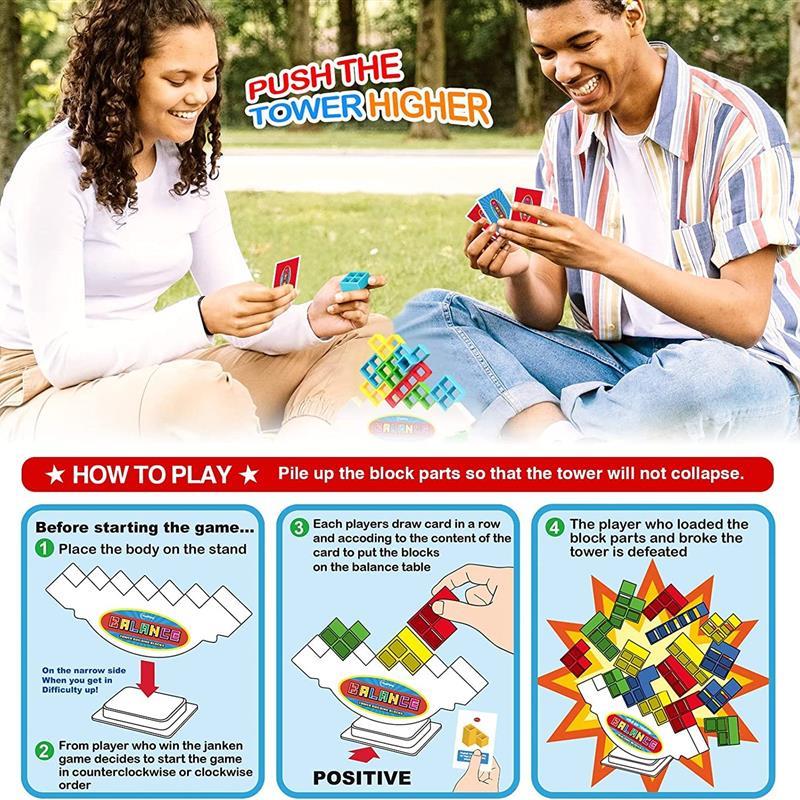 Board Games Tetra Tower Balance Stacking Toys Building Block