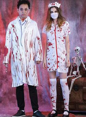Halloween horror bloody nurse zombiedoctor costume万圣节服装