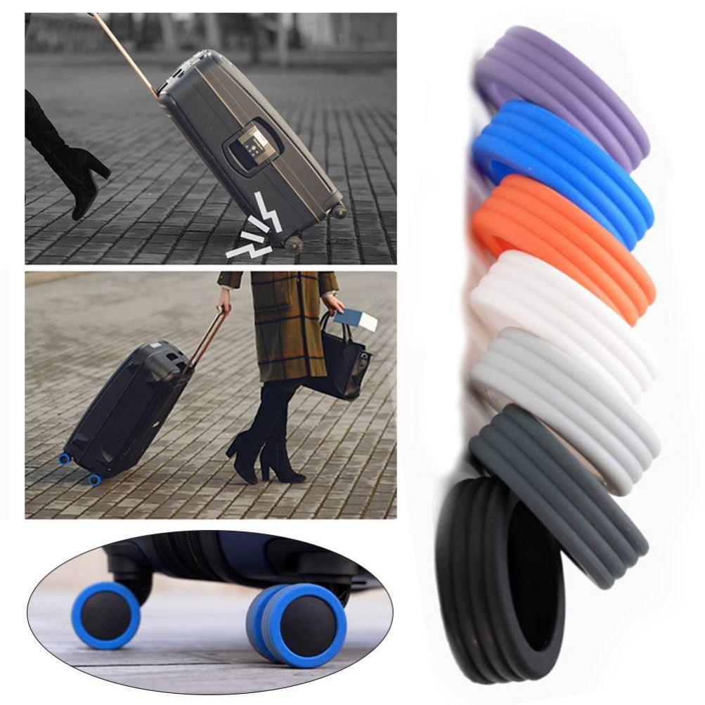 8pcs Silicone Luggage Wheels vers Silent Luggage Wheel Prote