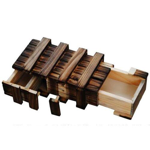 magic compartment wooden puzzle box with secret drawer brain