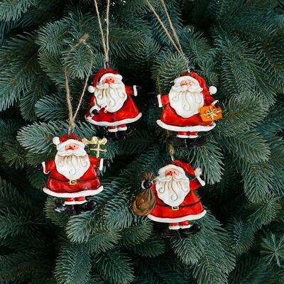 Christmas Hanging Ornaments - Santa Snowman Gingerbread Man