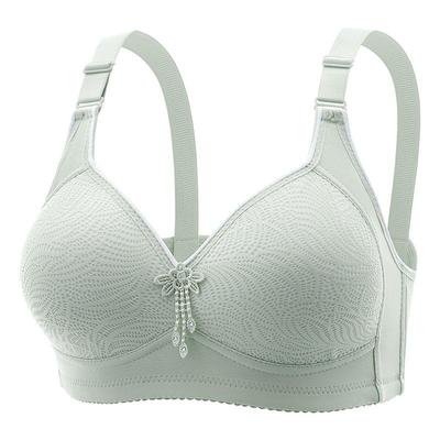 1 Piece Appliques Jacquard Bra, Elegant Lightly Padded Wirel