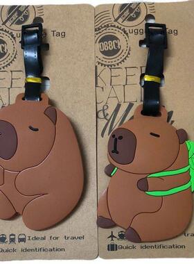 Hot On Sale Cute Capybara Luggage Tag Silica Gel Suitcase ID
