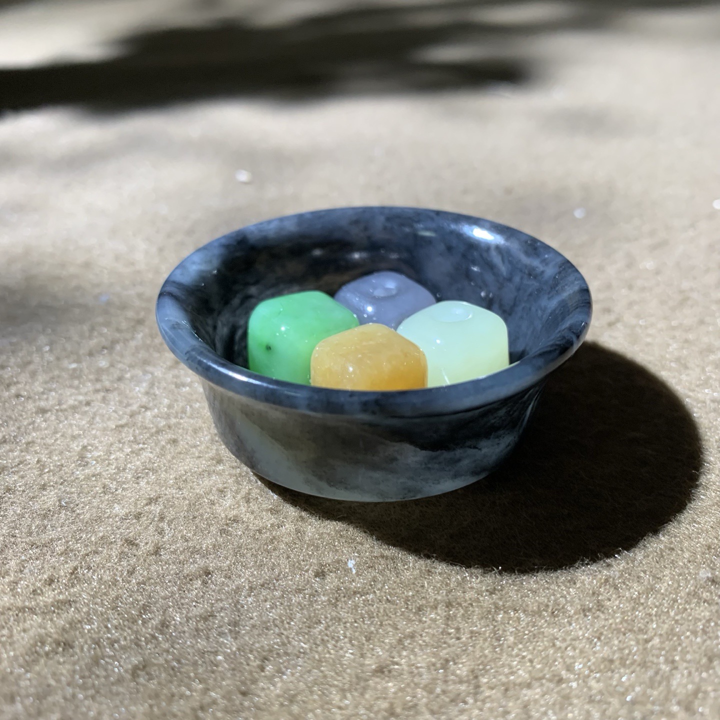 保真天然和田玉新疆青花籽料功夫茶杯小茶碗