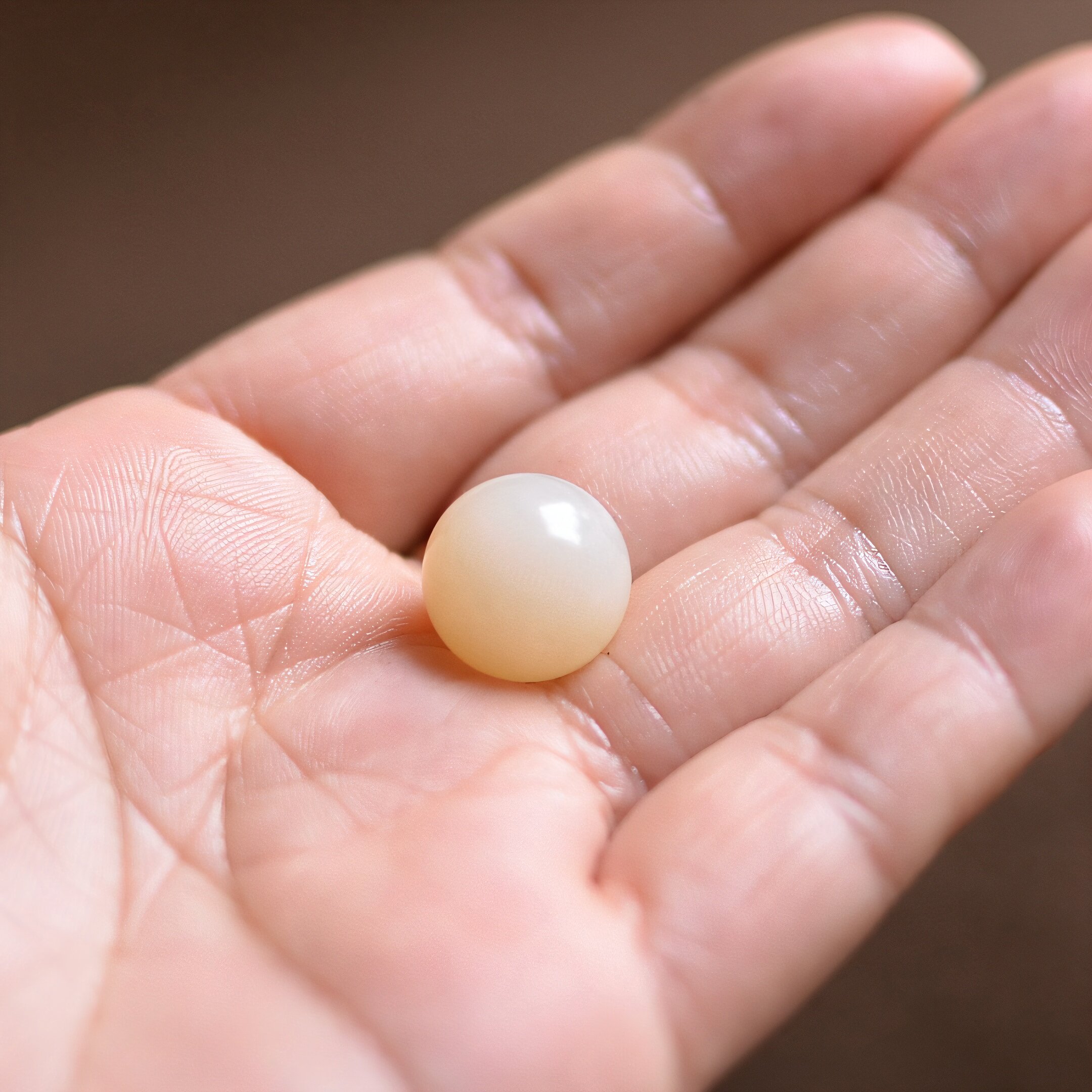 保真天然和田玉俄料蜜糖白玉圆珠单珠配珠14mm