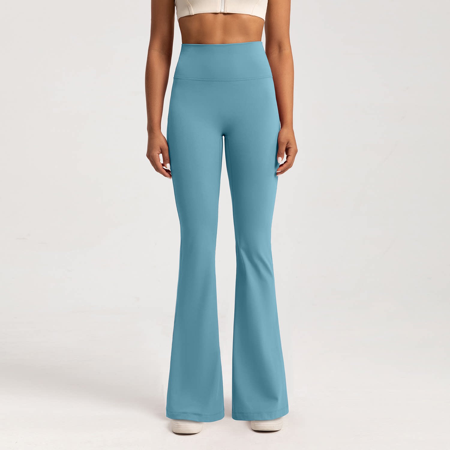 thumbnail for ALOIDE25 autumn and winter fleece warm flared pants, women's slim slimming yoga trousers, dance fitness bootcut pants