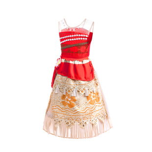 海奇缘莫安娜女童连衣裙moana莫阿娜裙六一节儿童舞台演出服装