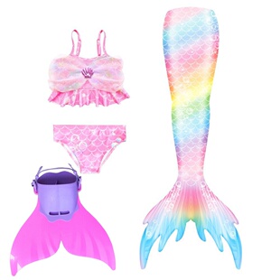 美人鱼尾巴儿童夏季 人鱼公主裙子 女童泳衣公主裙洋气宝宝分体泳装