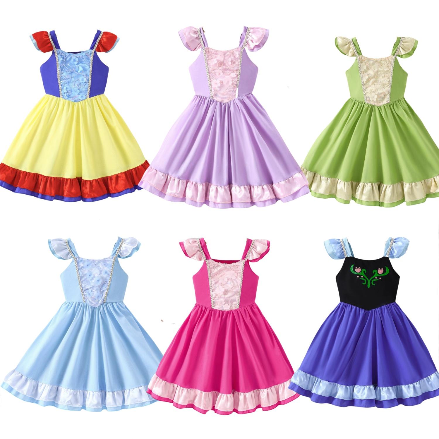跨境外贸安娜乐佩长发爱洛公主裙女童儿童节六一节生日新年连衣裙
