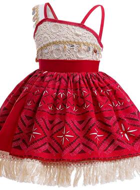 海洋2奇缘2女童莫阿娜公主裙儿童毛伊莫亚娜同款cos裙子服装