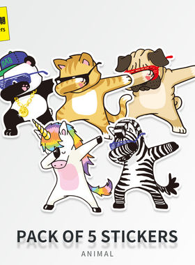 skr嘻哈风卡通个性潮牌行李箱贴纸旅行箱吉他电脑墙壁防水门窗贴