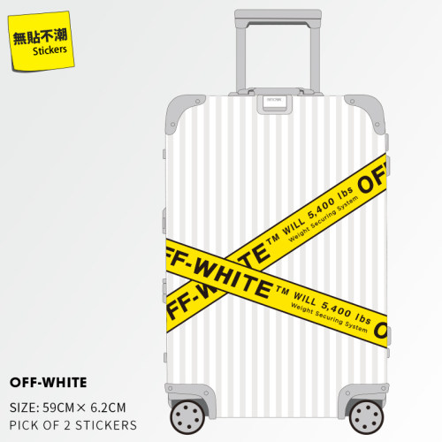 【大张】2张超大off white个性潮牌行李箱贴纸旅行箱墙壁防水玻璃