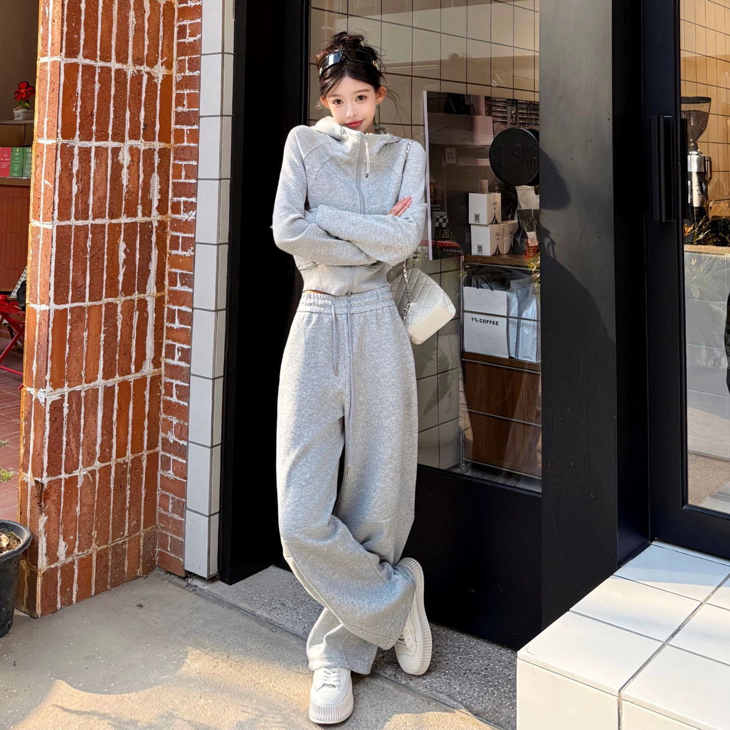 冬季新款超火女士加厚保暖两件套