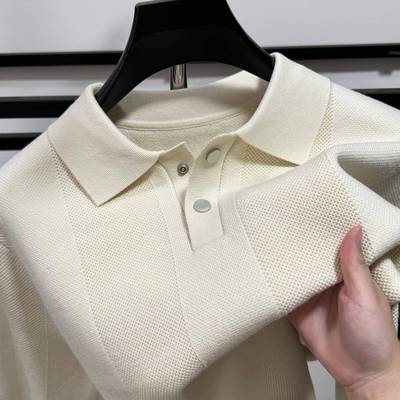MAROLIO~高端重磅翻领毛衣男秋冬季休闲内搭加厚polo领针织衫上衣