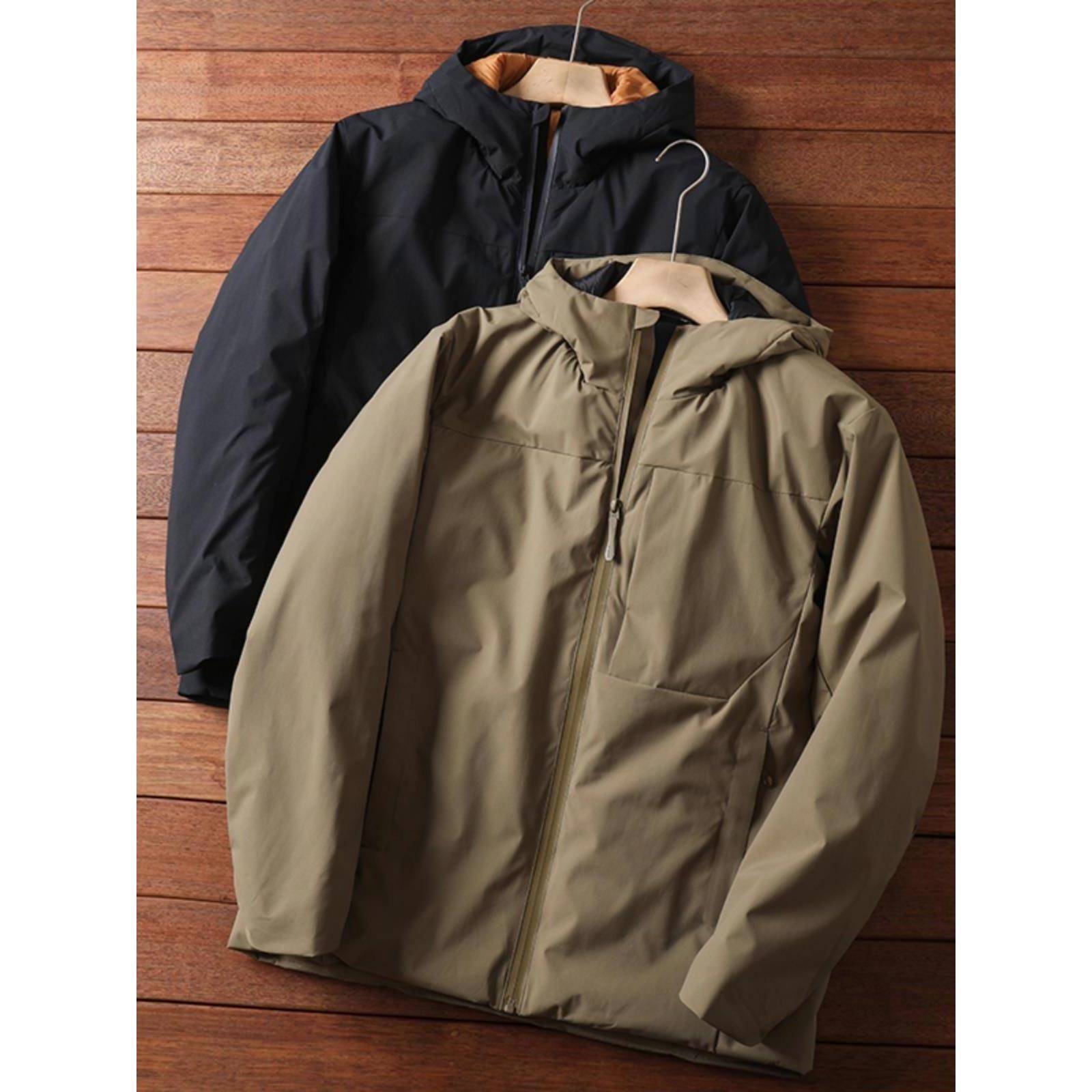 Mostarsea~户外防风防水冲锋衣男士保暖加厚棉衣休闲时尚连帽外套