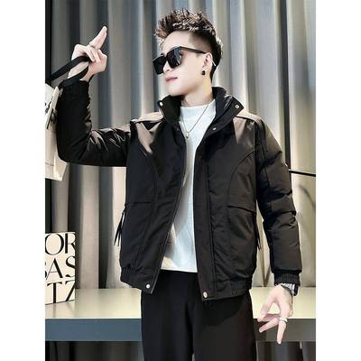 秋冬季潮流立领短款工装夹克男2025新款休闲保暖长袖棉衣棉服外套