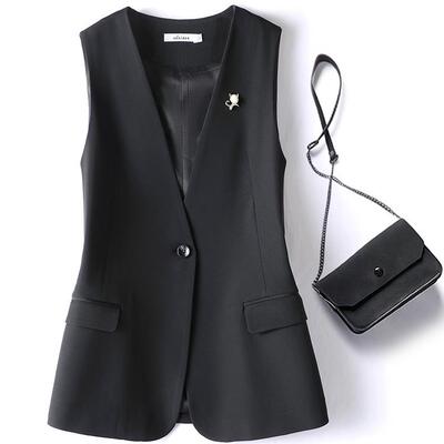 v领马甲女西装背心2025新款春秋无袖坎肩百搭叠穿小马夹外套上衣